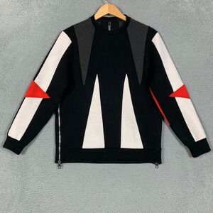 Neil‎ Barrett Scuba Sweatshirt Men's Medium M Black Colorblock Pullover Neoprene